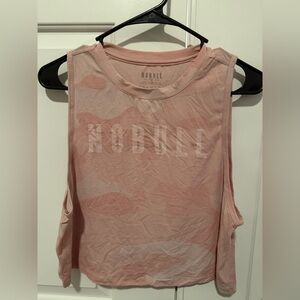 EUC NOBULL Women's Light Tan/Pink Muscle Tee Sz M